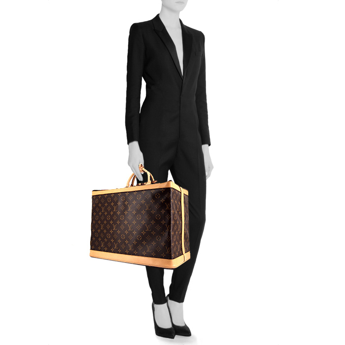 Borsa da viaggio Louis Vuitton Cruiser in tela monogram e pelle naturale - Detail D1