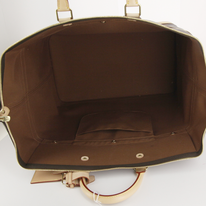 Sac de voyage Louis Vuitton Cruiser en toile monogram et cuir naturel - Detail D2