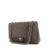 Chanel Timeless jumbo handbag in taupe quilted canvas - 00pp thumbnail