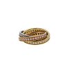 Cartier Trinity ring in yellow gold, pink gold, white gold and diamonds, size 56 - 00pp thumbnail