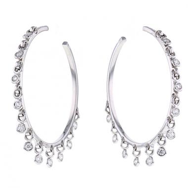 Dior Coquine large model hoop earrings in white gold and diamonds