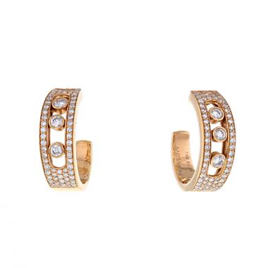 Messika Move hoop earrings in pink gold and diamonds