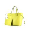 Neverfull leather tote Louis Vuitton Yellow in Leather - 36925087