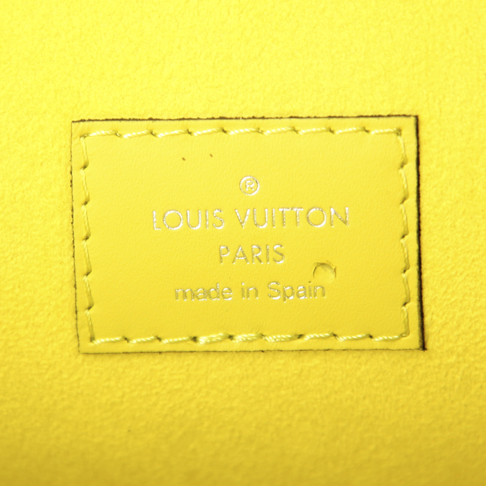 Louis Vuitton Neverfull medium model shopping bag in yellow Lime epi leather - Detail D3