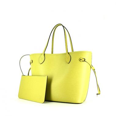 Bolso Cabás Louis Vuitton Neverfull modelo mediano en cuero Epi amarillo Lime