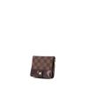 Portafogli Louis Vuitton in tela a scacchi e pelle marrone - 00pp thumbnail