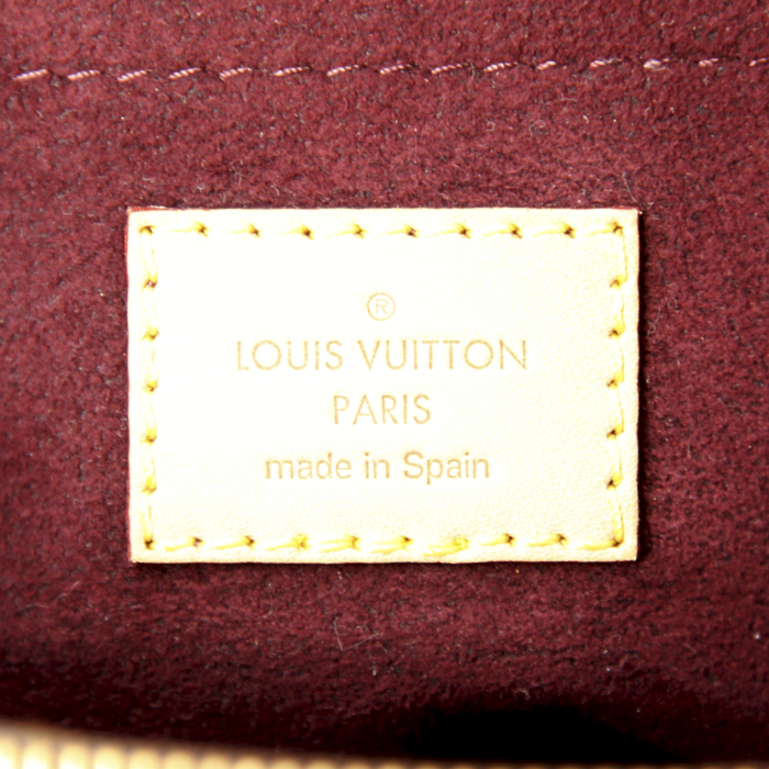 Louis Vuitton Montaigne medium model handbag in brown monogram canvas and natural leather - Detail D4