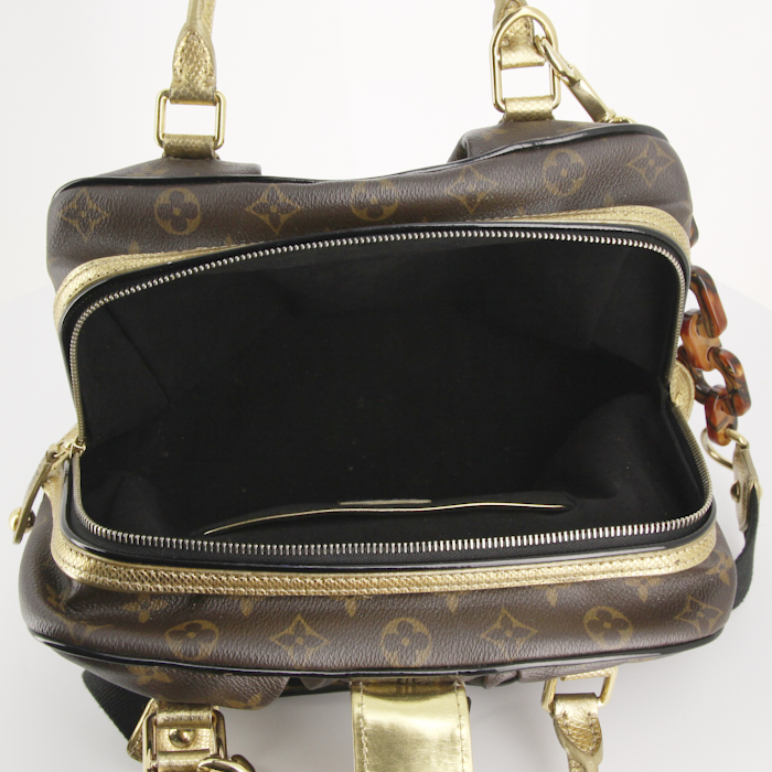 Borsa Louis Vuitton in tela monogram e pelle e pelle di serpente dorato - Detail D3
