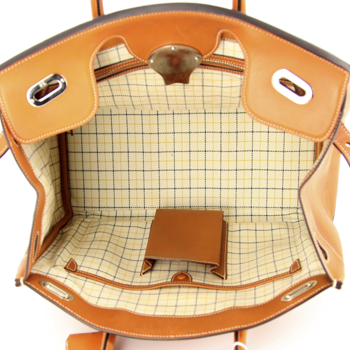 Sac à main Ralph Lauren Ricky grand modèle en cuir gold - Detail D2