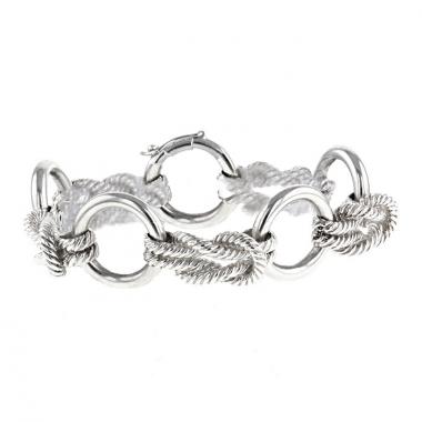 Hermes Noeud Marin bracelet in silver