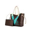 Shopping bag Louis Vuitton Neverfull modello medio in tela monogram motivo firmato e pelle naturale - 00pp thumbnail