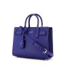 Saint Laurent small model shoulder bag in electric blue grained leather - 00pp thumbnail