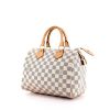 Louis Vuitton Speedy 25 cm handbag in azur damier canvas and natural leather - 00pp thumbnail