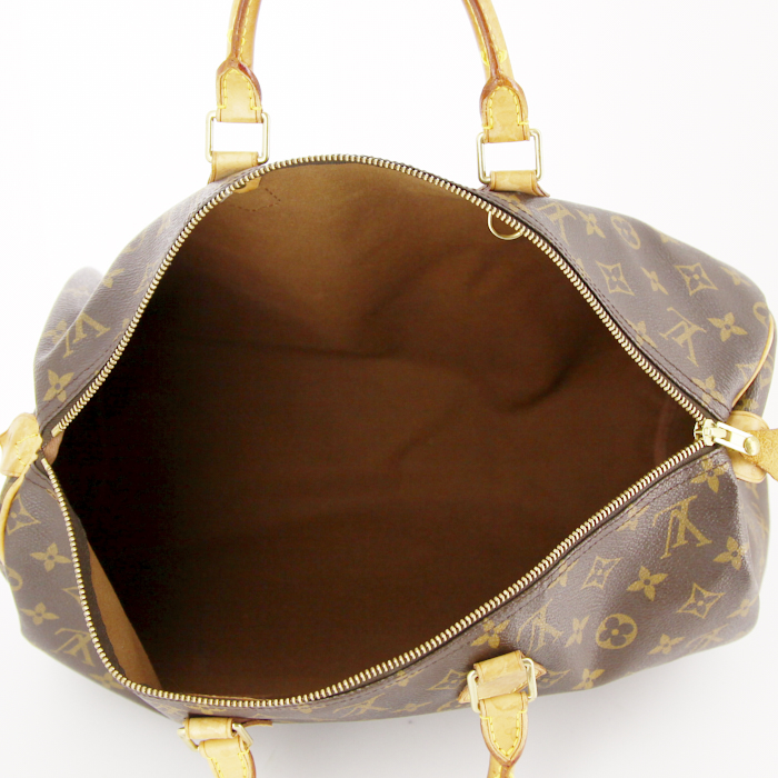 Sac à main Louis Vuitton Speedy 40 cm en toile monogram enduite et cuir naturel - Detail D2