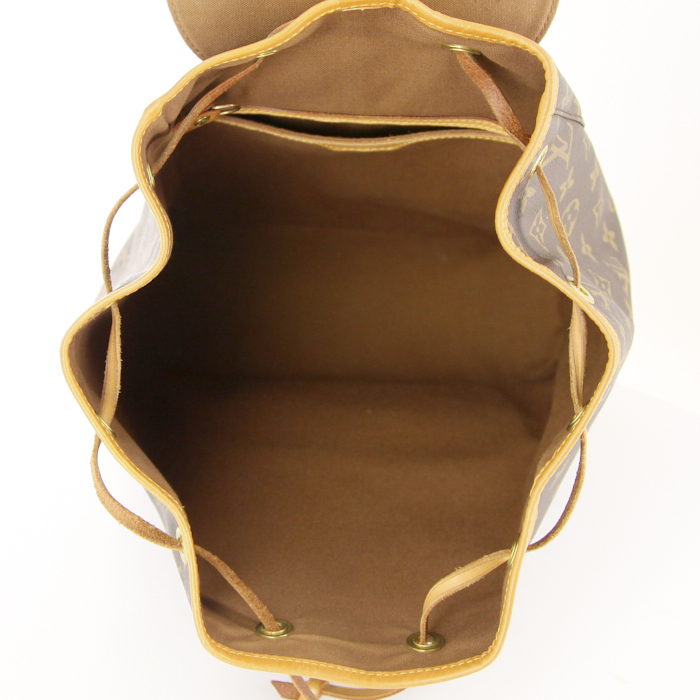 Mochila Louis Vuitton en lona Monogram y cuero natural - Detail D2