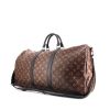 Bolsa de viaje Louis Vuitton Keepall 55 cm en lona Monogram y cuero negro - 00pp thumbnail