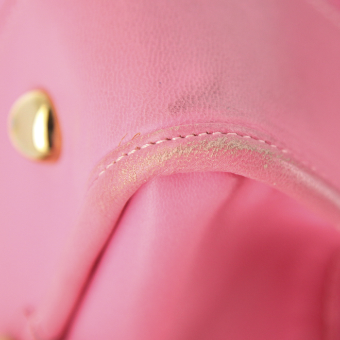 Sac à main Loewe Amazona grand modèle en cuir rose - Detail D4