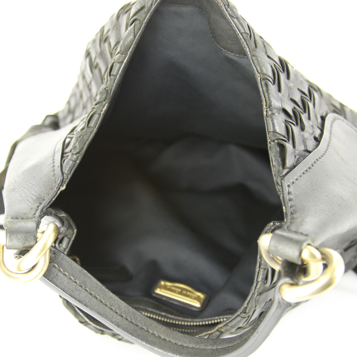 Sac à main Miu Miu en cuir noir - Detail D2