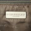 Shopping bag Burberry in tela Haymarket beige e pelle nera - Detail D3 thumbnail