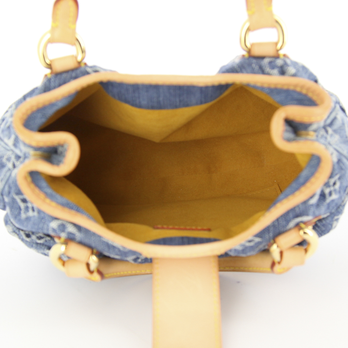 Sac à main Louis Vuitton en toile denim monogrammée et cuir naturel - Detail D2