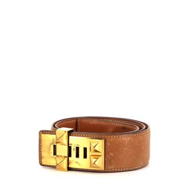 Ceinture Hermes Médor en cuir epsom gold