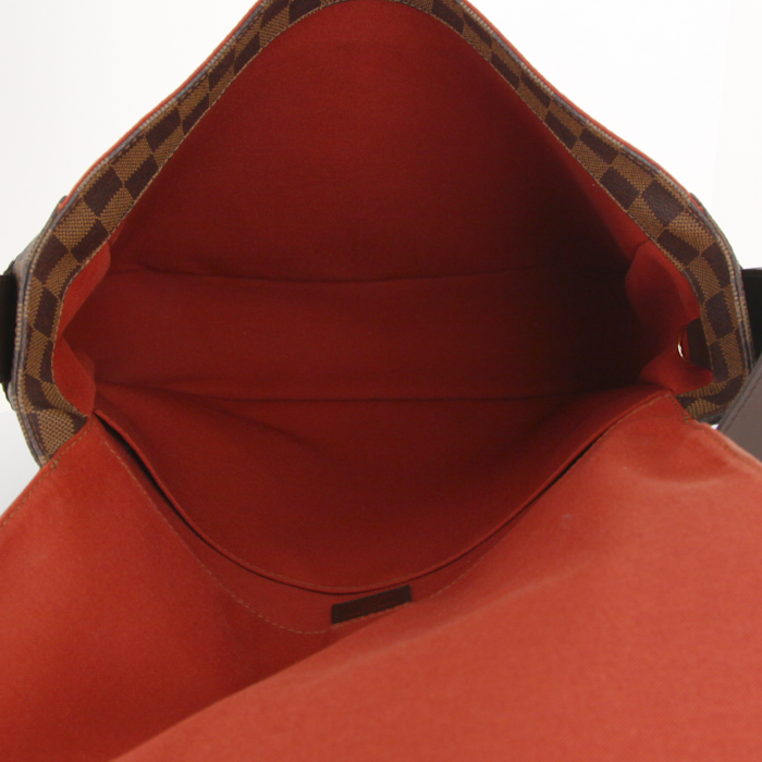 Louis Vuitton Abbesses shoulder bag in damier canvas and brown leather - Detail D2