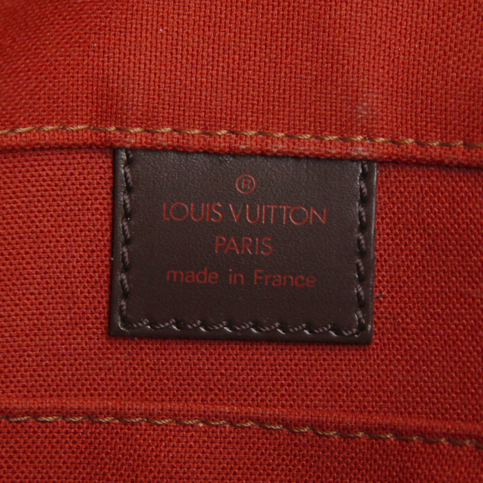 Bolso bandolera Louis Vuitton Abbesses en lona a cuadros y cuero marrón - Detail D3