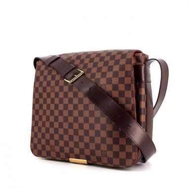 Bolso bandolera Louis Vuitton Abbesses en lona a cuadros y cuero marrón
