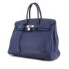 Hermes Birkin 35 cm handbag in blue togo leather - 00pp thumbnail