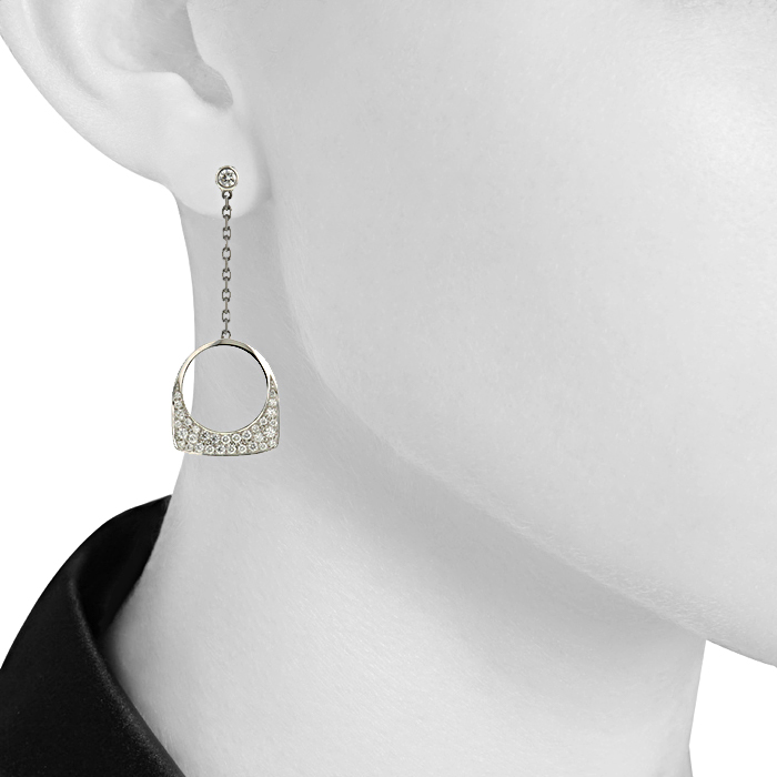 Fred Success large model pendants earrings in white gold and diamonds