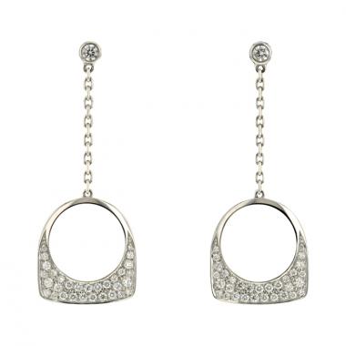 Fred Success large model pendants earrings in white gold and diamonds