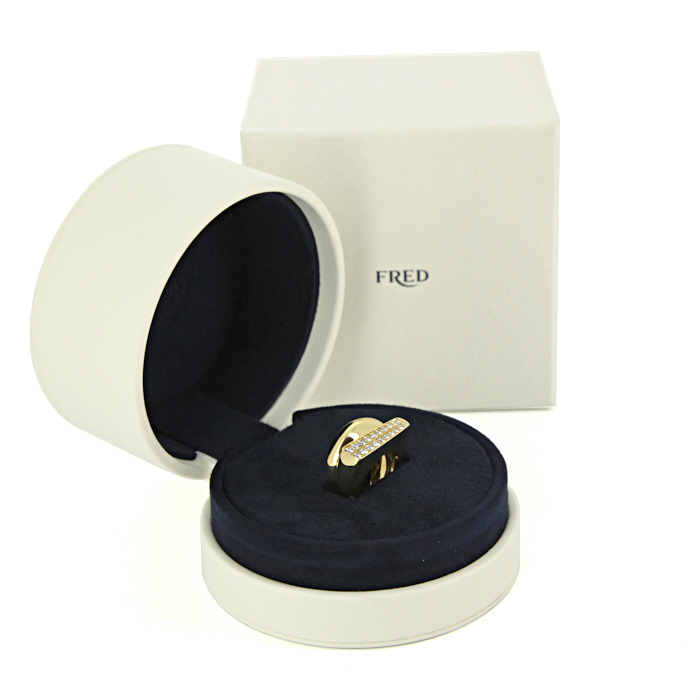 Fred Success medium model ring in yellow gold and diamonds - Detail D2