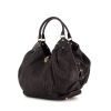 Louis Vuitton L handbag in chocolate brown mahina leather - 00pp thumbnail