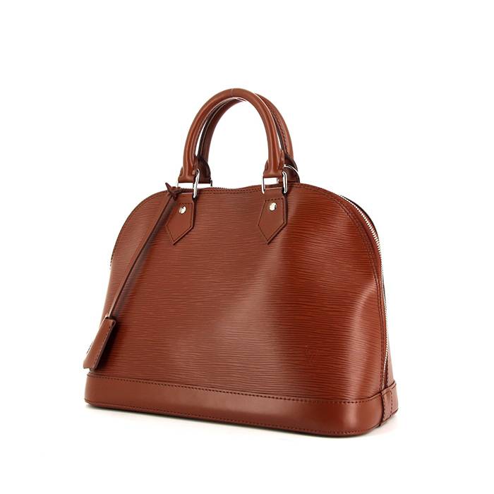 Louis Vuitton Alma Medium Model Handbag in Silver Epi Leather