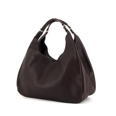 Borsa Bottega Veneta Campana modello grande in pelle martellata marrone scuro