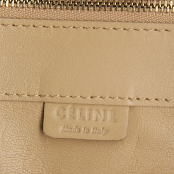 Sac cabas Celine en cuir beige - Detail D3