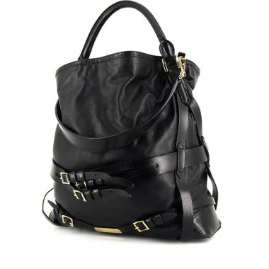 Burberry shopping bag in black leather