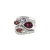 Fred Princess K large model ring in white gold,  diamonds and tourmaline - 00pp thumbnail