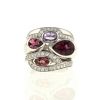 Fred Princess K large model ring in white gold,  diamonds and tourmaline - 360 thumbnail