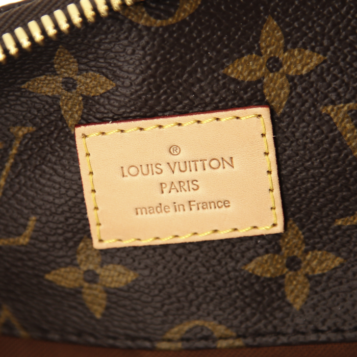 Louis Vuitton Sully medium model handbag in brown monogram canvas and natural leather - Detail D3