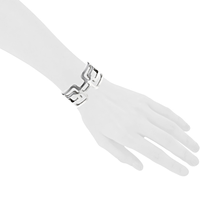 Brazalete abierto Hermes Arcane talla S en plata - Detail D1