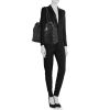 Shopping bag Dior Panarea in tela cannage nera e pelle nera - Detail D1 thumbnail