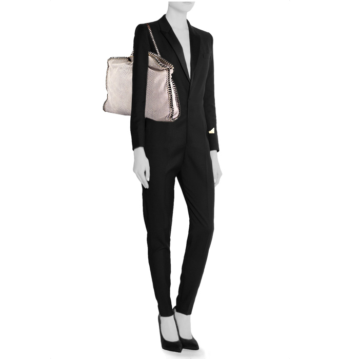 Stella McCartney Falabella handbag in grey canvas - Detail D2