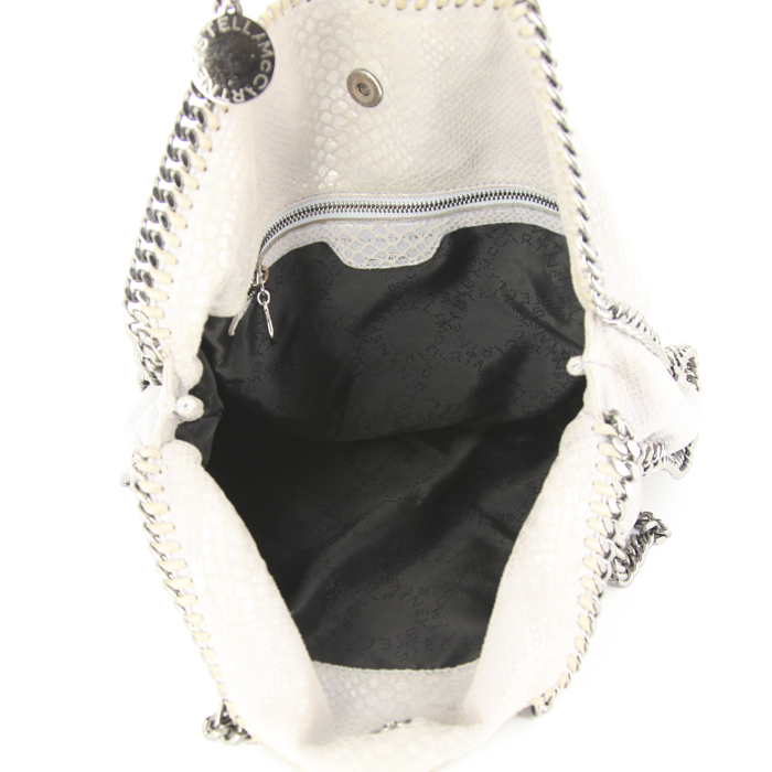 Sac à main Stella McCartney Falabella en toile grise - Detail D3