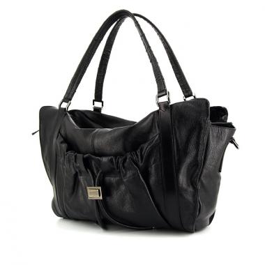 Sac à main Burberry Curzon en cuir noir