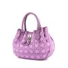 Dior handbag in mauve canvas cannage and mauve leather - 00pp thumbnail
