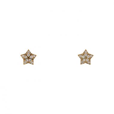 Orecchini a bottone Fred Miss Fred Star in oro giallo e diamanti