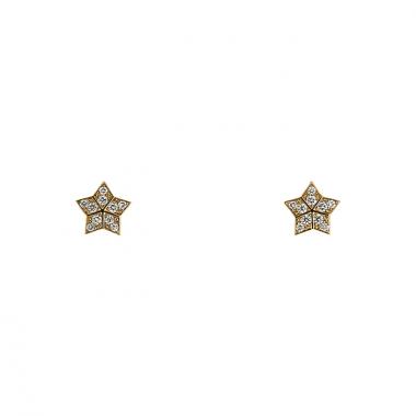 Orecchini a bottone Fred Miss Fred Star in oro giallo e diamanti
