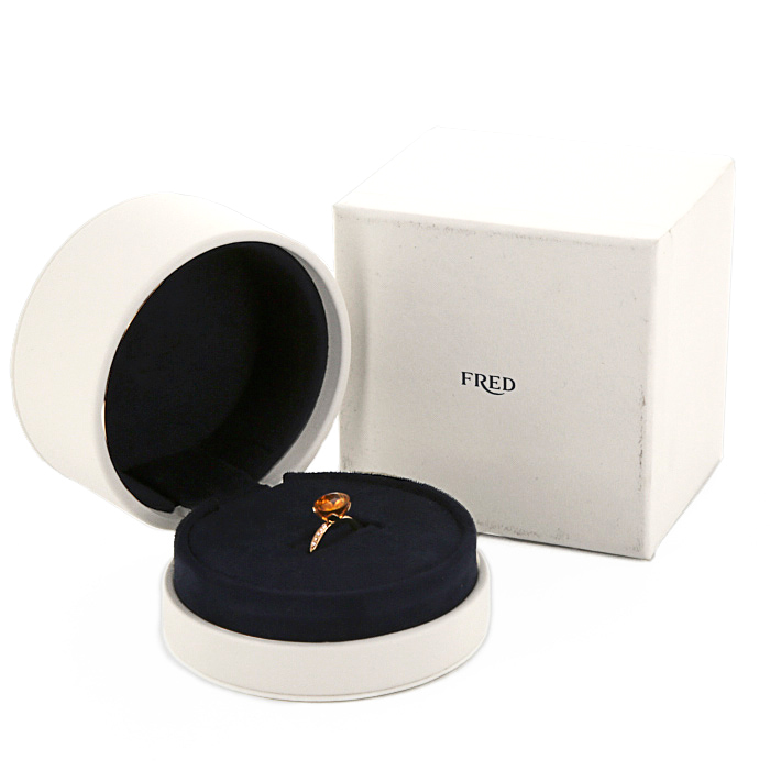Bague Fred Mademoiselle Delphine en or rose,  citrine et diamants - Detail D3