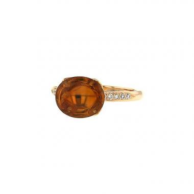 Anello Fred Mademoiselle Delphine in oro rosa,  quarzo citrino e diamanti